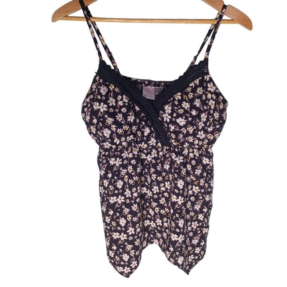 Womens Babydoll Cami Top Size Large Cottagecore Y2K Ditsy Floral Retro - Picture 1 of 9